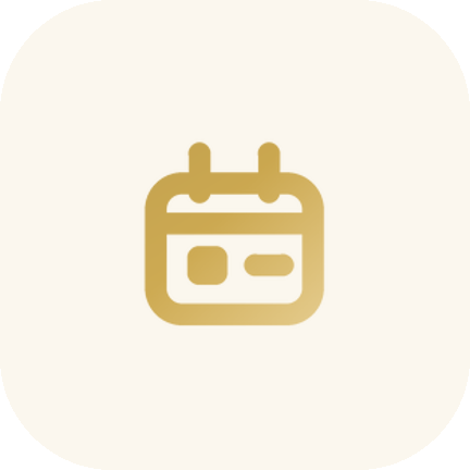 Widget-Kachel Termin in Weiß-Gold